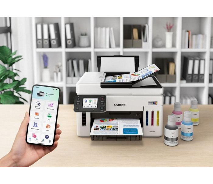 Canon Maxify GX6140 Wi-Fi + Tarayıcı + Fotokopi Renkli Çok Fonksiyonlu Tanklı Mürekkep Püskürtmeli Yazıcı